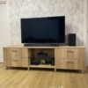 Стильная тумба под телевизор с отделами для роутера и проводов
