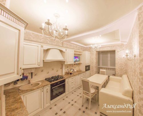 Кухня МДФ патина PA116. Кухни на заказ Симферополь